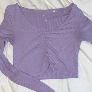 PacSun Lilac Long Sleeve Cropped Top